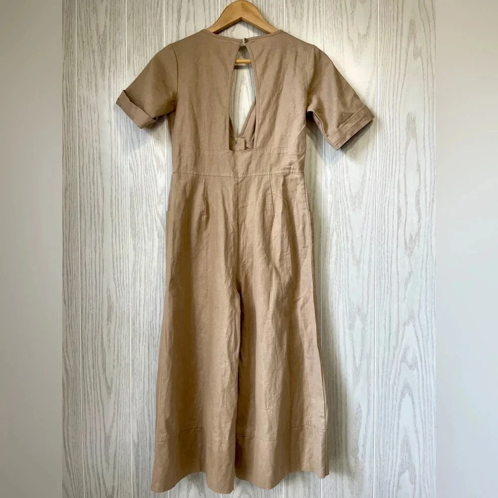 ASOS DESIGN Cotton Tea Jumpsuit With Horn Button Detail Size 4 LNC